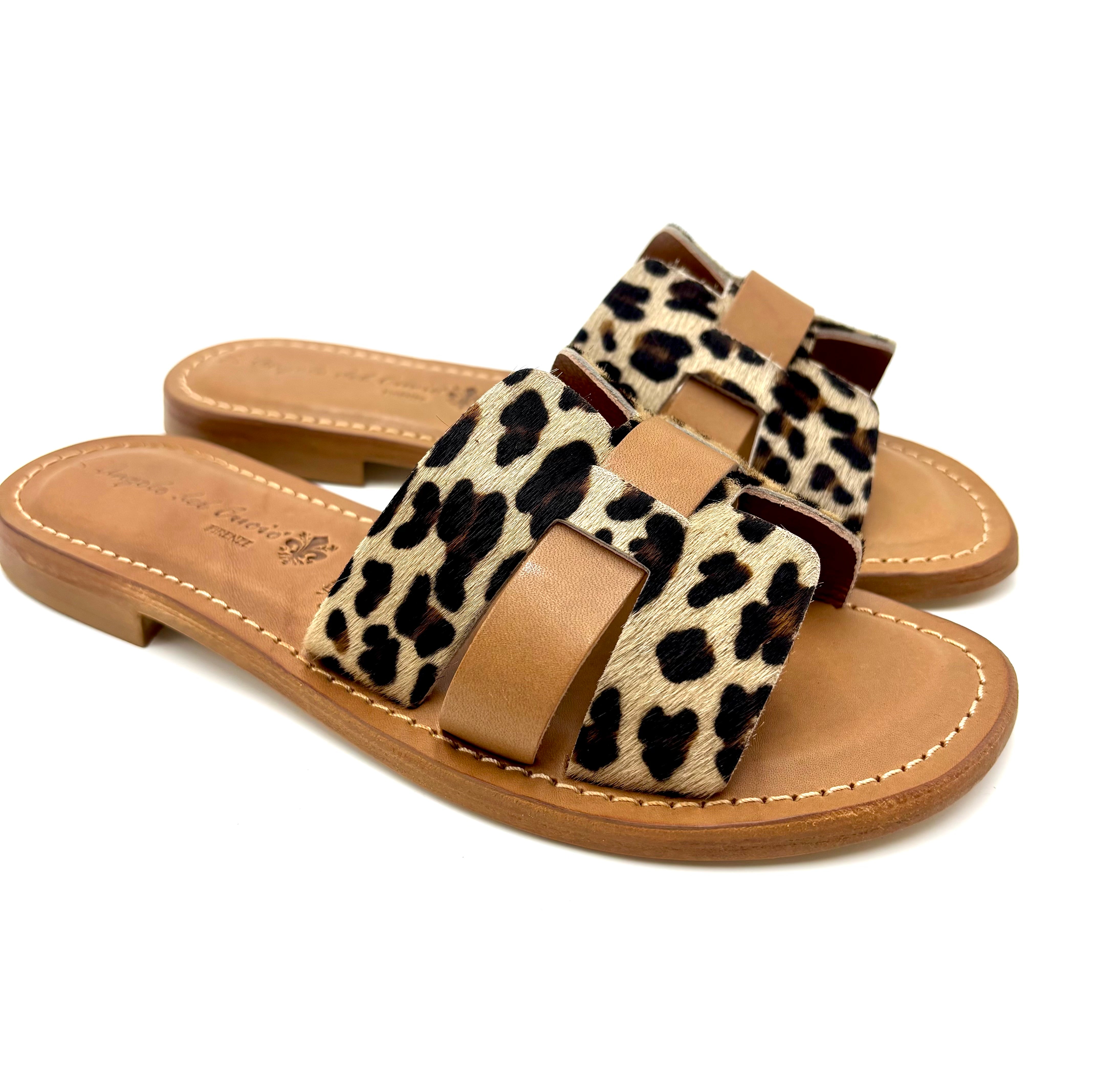 CIABATTA ARTIGIANALE MOD ERMES 1008 CAVALLINO LEOPARDO
