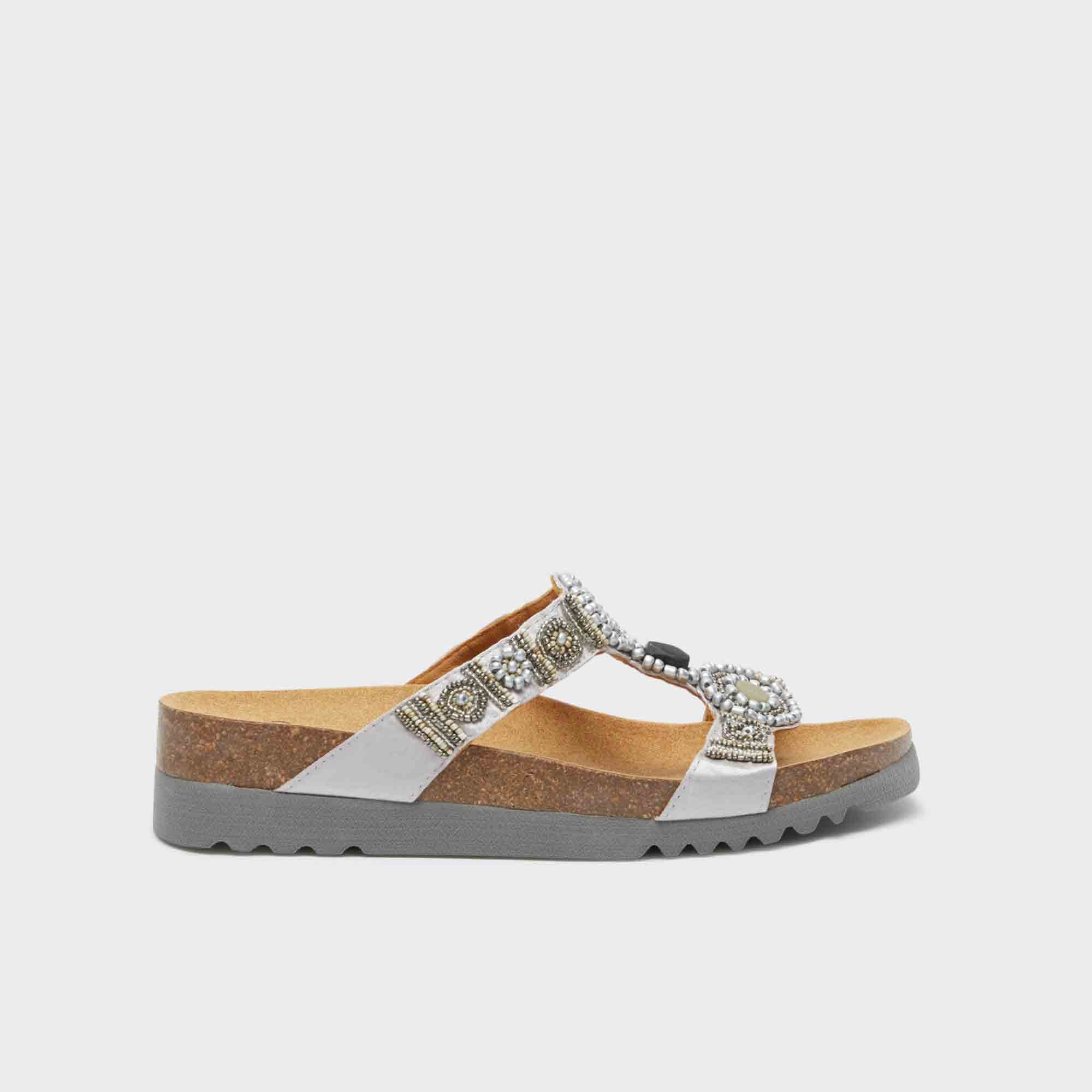 SCHOLL NEW BOGOTA WEDGE ARGENTO SILVER CANNA FUCILE