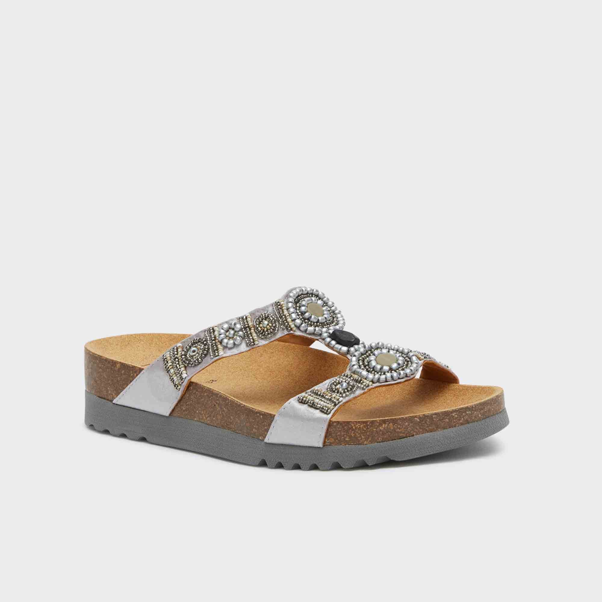 SCHOLL NEW BOGOTA WEDGE ARGENTO SILVER CANNA FUCILE