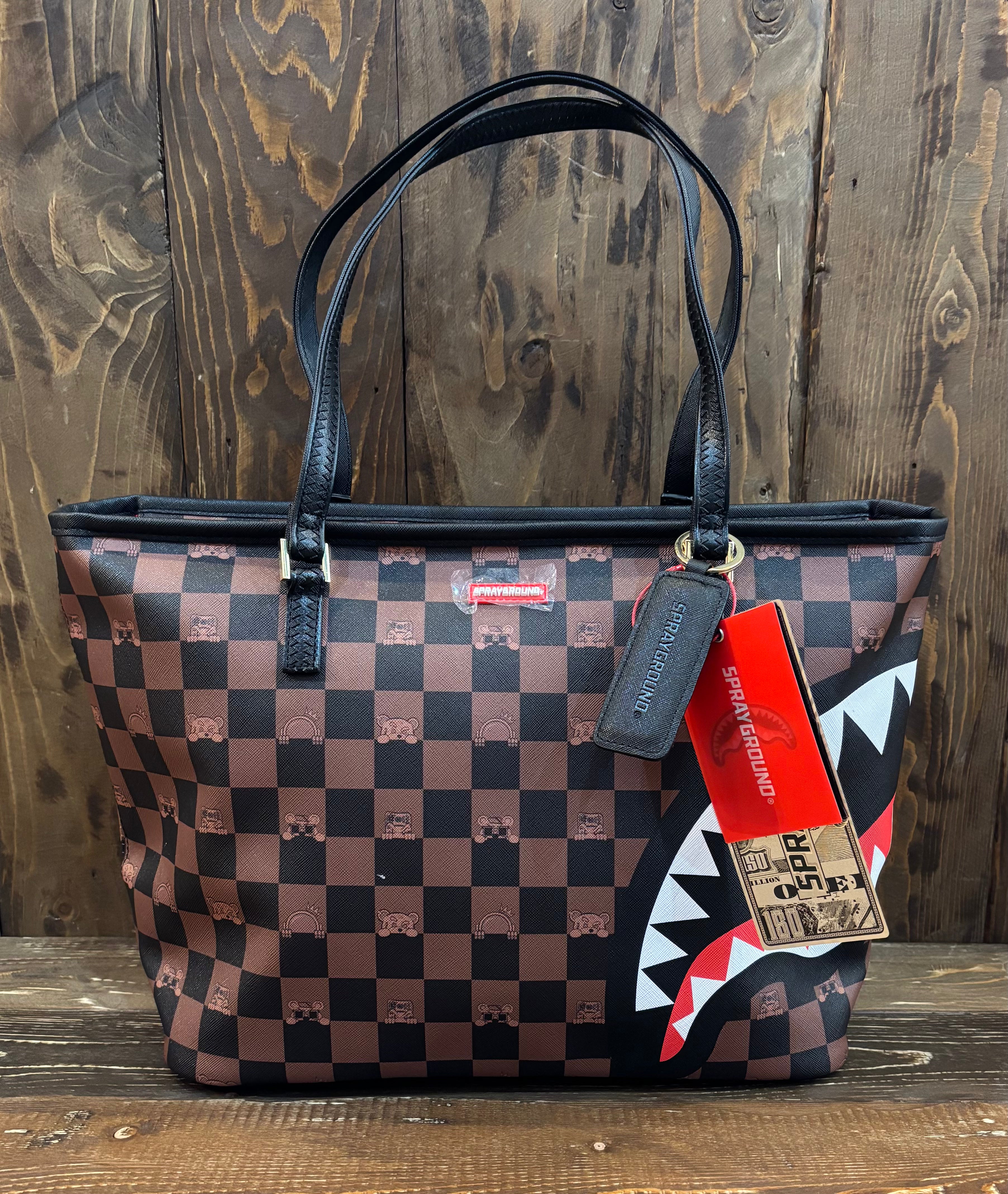 BORSA TRACOLLA Sprayground PEEKING CHARACTER CHECK TOTE