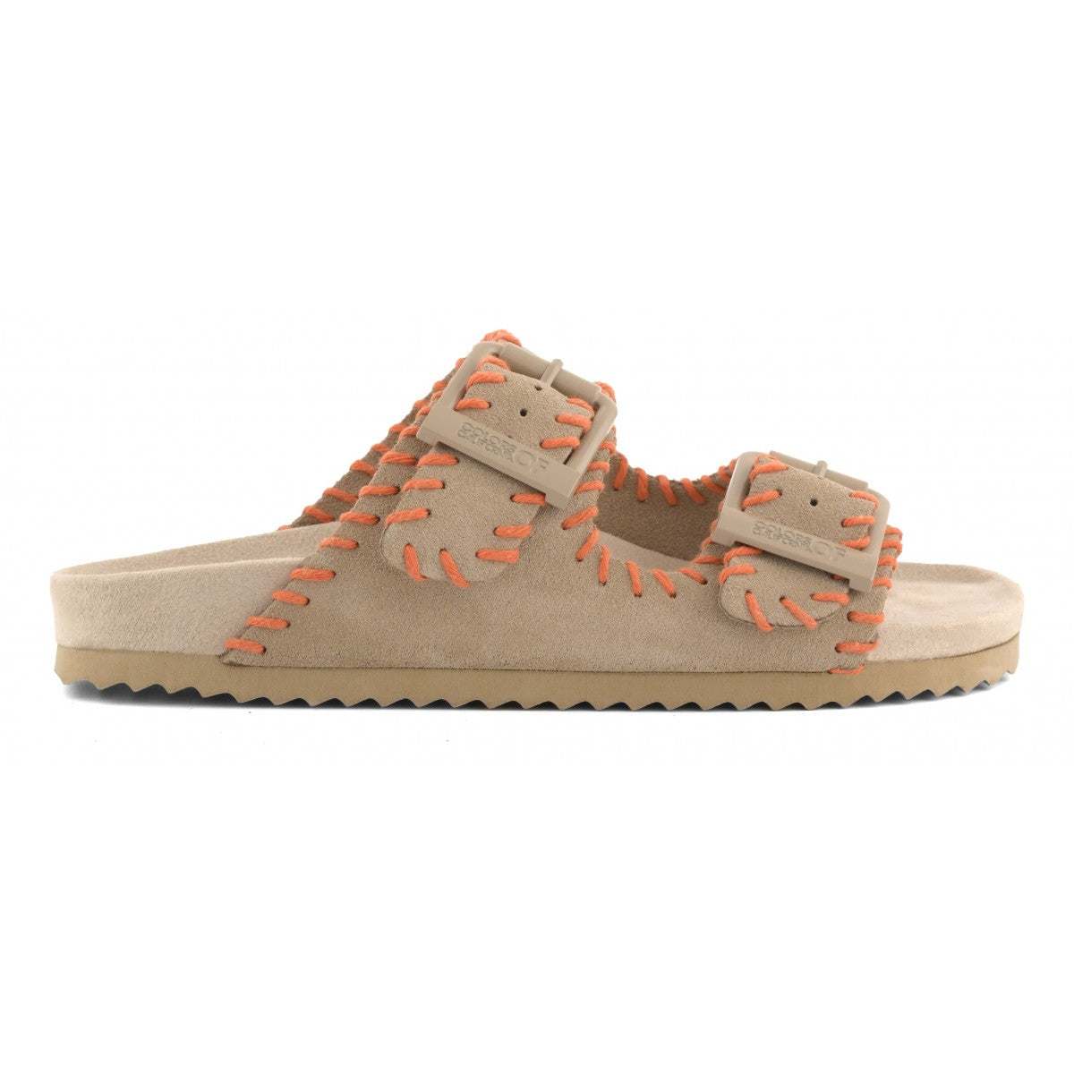 COLORS OF CALIFORNIA SLOFI Sandalo in pelle scamosciata e stitching MUD