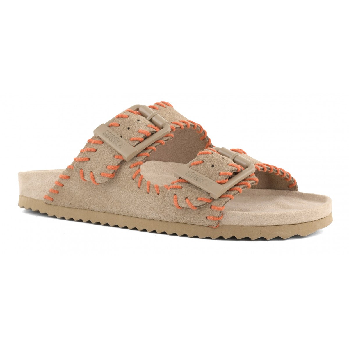 COLORS OF CALIFORNIA SLOFI Sandalo in pelle scamosciata e stitching MUD