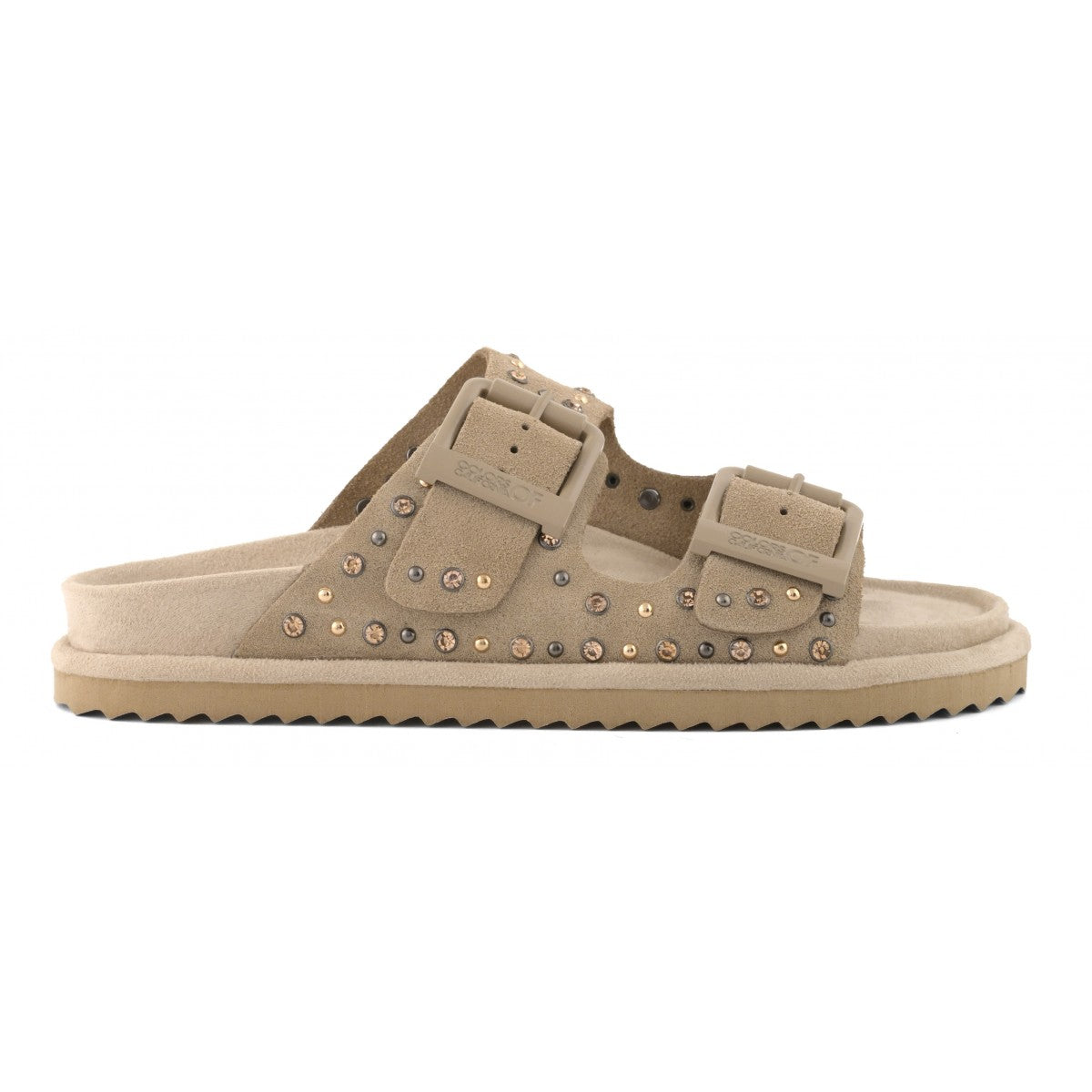 COLORS OF CALIFORNIA SLOFIW Sandalo in pelle scamosciata e strass MUD
