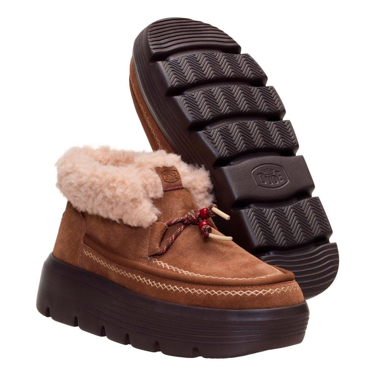DUDE 45638 AUSTIN EDGE LOUNGE SUEDE COGNAC