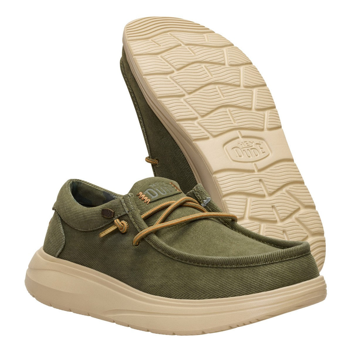DUDE WALLY COMF WORN TWILL BURNT OLIVE BOULDER TAN
