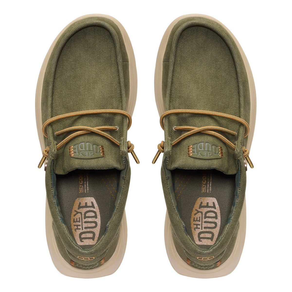 DUDE WALLY COMF WORN TWILL BURNT OLIVE BOULDER TAN