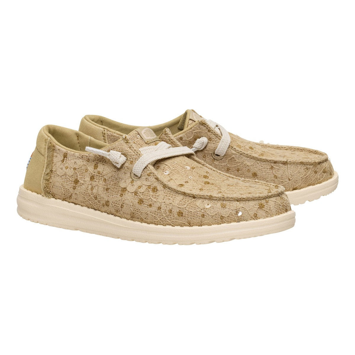 DUDE WENDY SEQUIN LACE OLIVE GREY