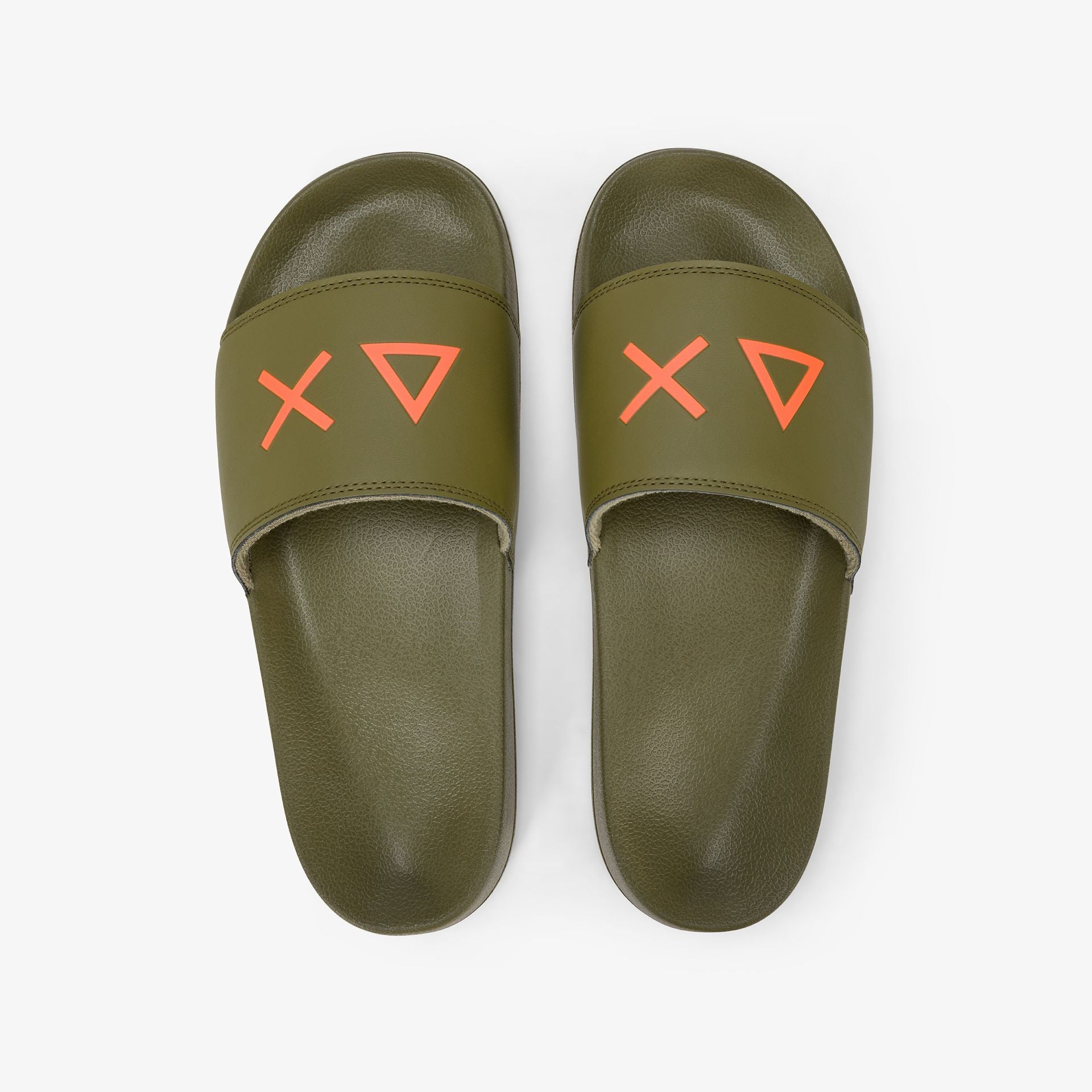 SUN68 CIABATTA LOGO VERDE MILITARE
