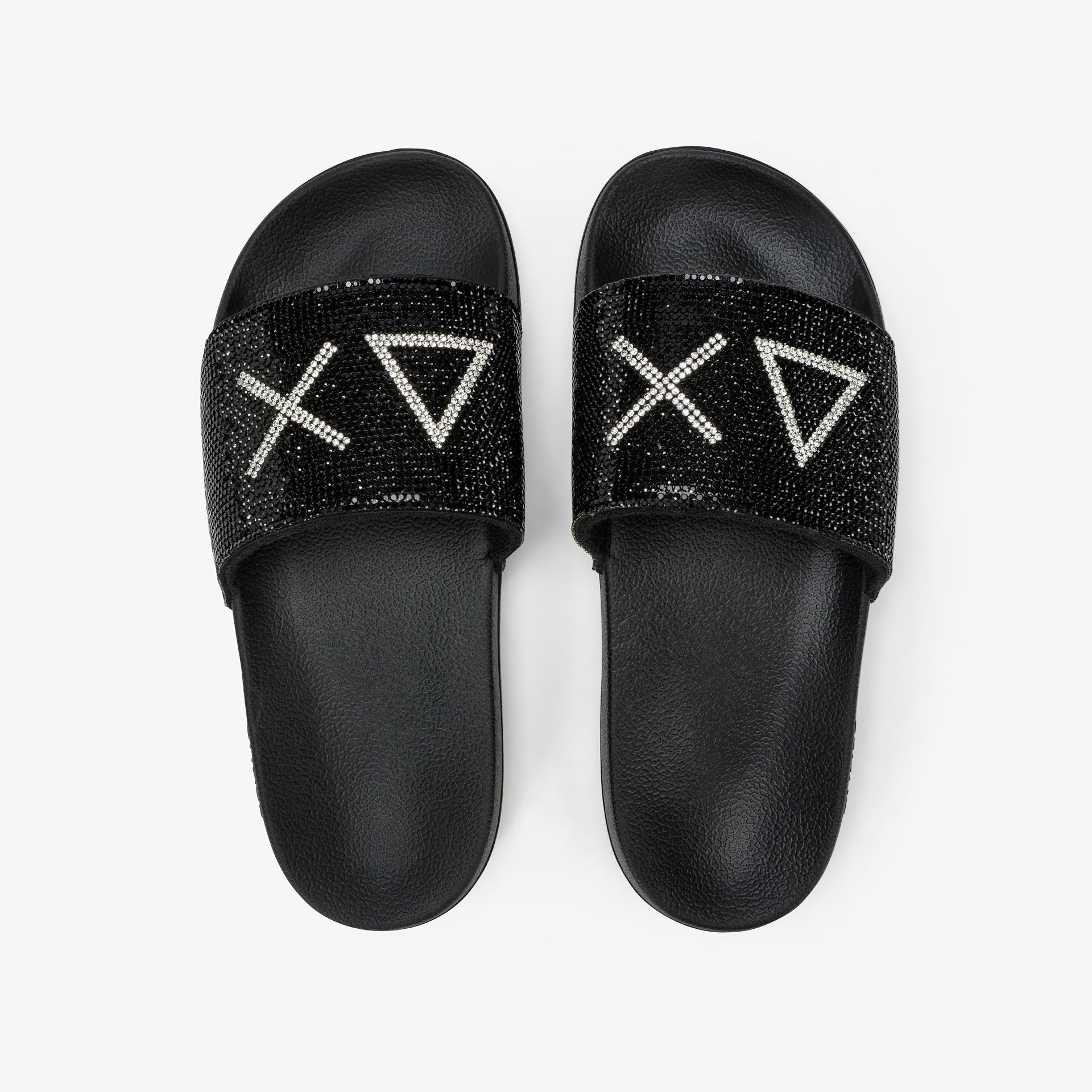 SUN 68 CIABATTA LOGO GLITTER NERO