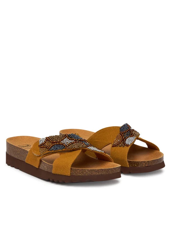 SCHOLL SERENA STRAP CAMMELLO MULTICOLOR