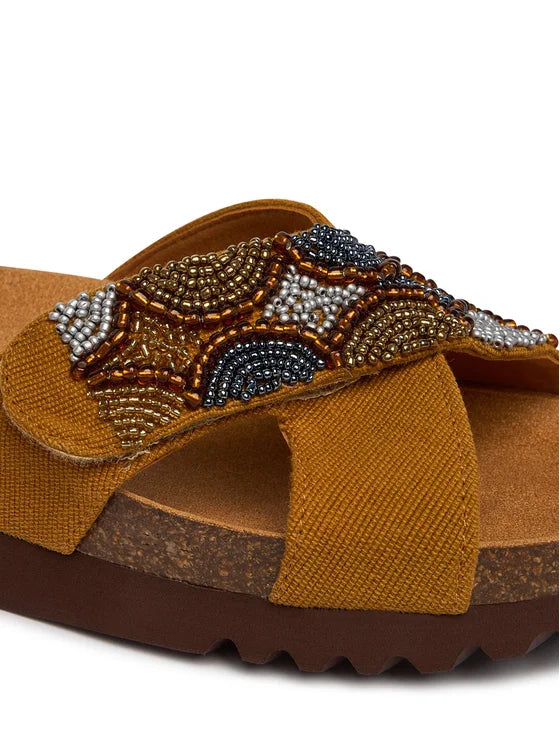 SCHOLL SERENA STRAP CAMMELLO MULTICOLOR