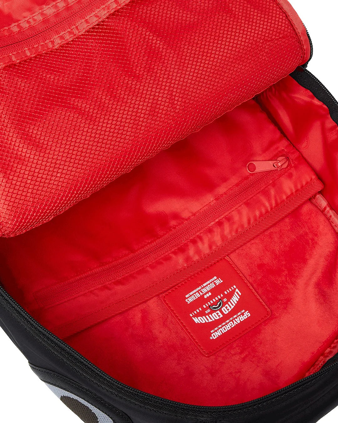 Sprayground ZAINO SHARK CENTRAL YELLOW TAPE DLX SATIN BACKPACK