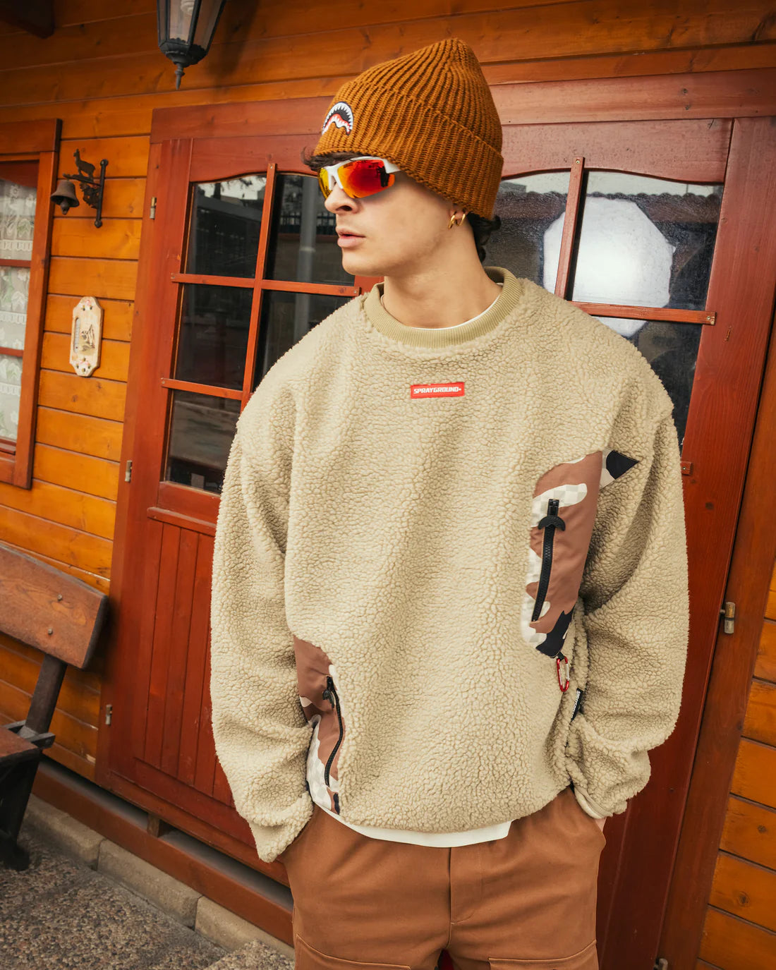 SPRAYGROUND FELPA CAMO TEDDY CREWNECK