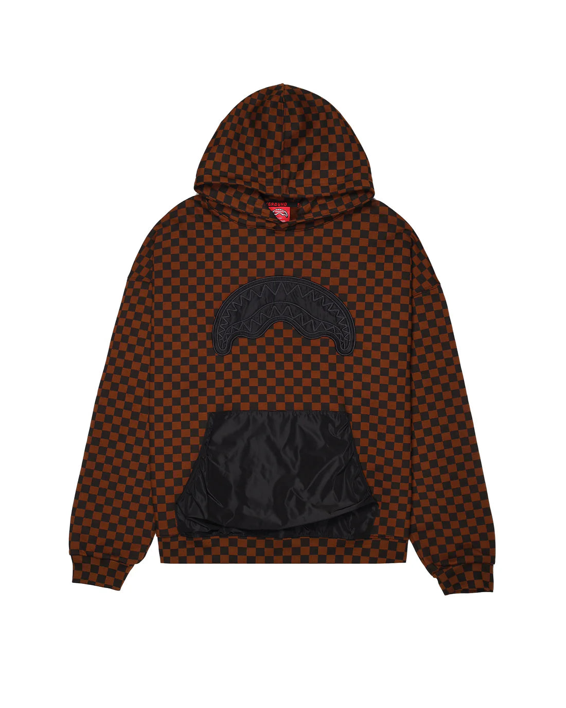 SPRAYGROUND FELPA NYLON POCKET HOODIE BROWN