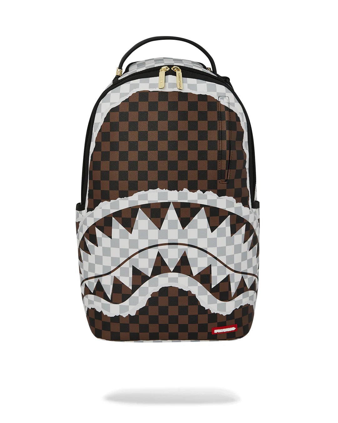 Sprayground ZAINO CREAM AND BROWN TEAR CHECK BACKPACK