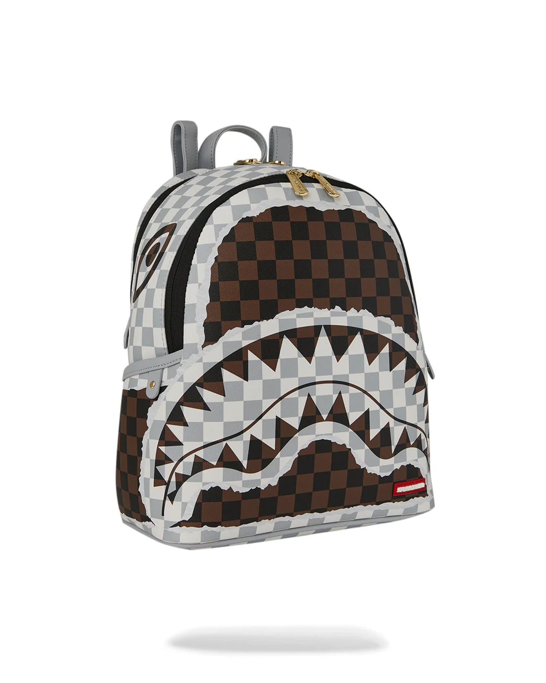 Sprayground ZAINO CREAM AND BROWN TEAR CHECK SAVAGE BACKPACK