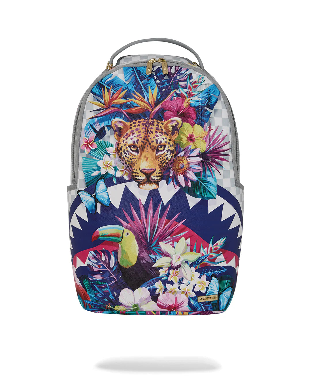 Sprayground ZAINO CREAM FLOWERING JUNGLE SHARK DLXSV BACKPACK