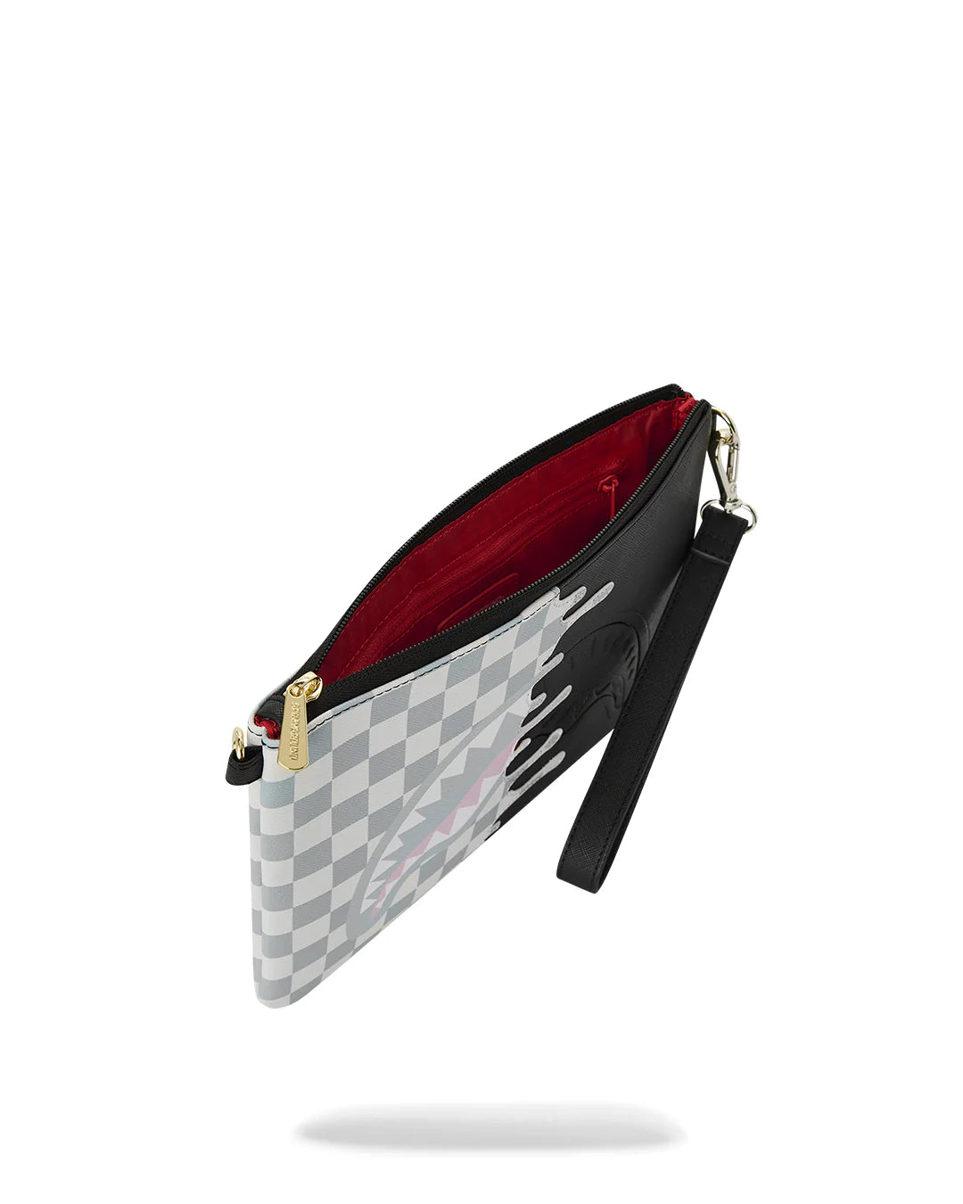 Sprayground CREAM CHECK UNFINISHED SHARK CROSSBODY POUCHETTE