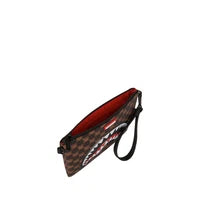 Sprayground POCHETTE SHARKS IN PARIS WTF BUBBLE BROWN CHECK CROSSOVER CLUTCH