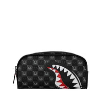 SPRAYGROUND ASTUCCIO SHARKS IN PARIS WTF BUBBLY BLACK CHECK POUCH