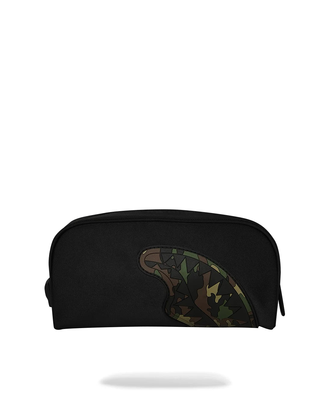 SPRAYGROUND ASTUCCIO SHARK CENTRAL BLACK NYLON CAMO EMBOSSED SHARK POUCH