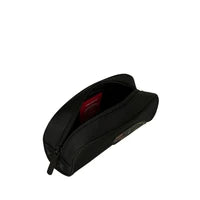 SPRAYGROUND ASTUCCIO SHARK CENTRAL BLACK NYLON CAMO EMBOSSED SHARK POUCH