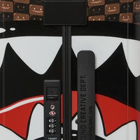SPRAYGROUND TROLLEY SHARKS IN PARIS WTF BUBBLE BROWN CHECK CARRY-ON LUGGAGE