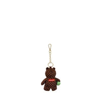 SPRAYGROUND PORTACHIAVI SIP WTF BUBBLY BROWN CHECK BEAR KEYCHAIN