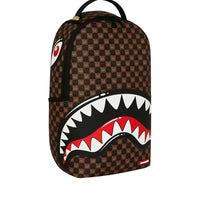 Sprayground ZAINO SHARKS IN PARIS WTF BUBBLE BROWN CHECK BACKPACK