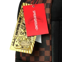 Sprayground ZAINO SHARKS IN PARIS GOLD DRIP BACKPACK