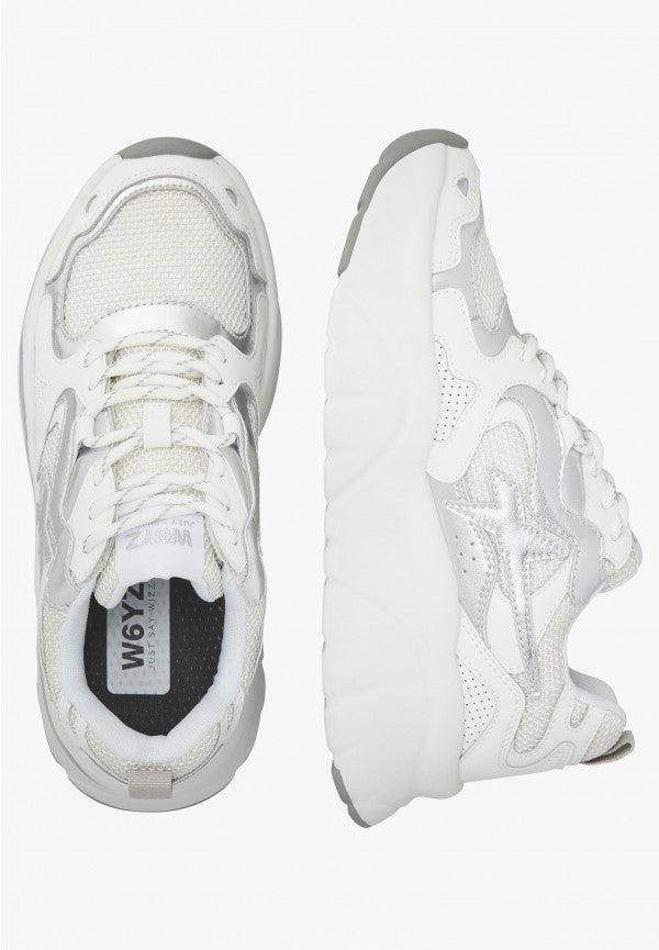 W6YZ MIA W CALF/PEARLLESCENT WHITE SILVER