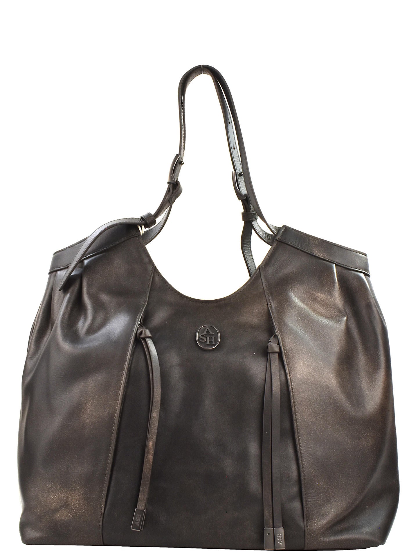 ASH BORSA IN PELLE NERO SFUMATO FIONA