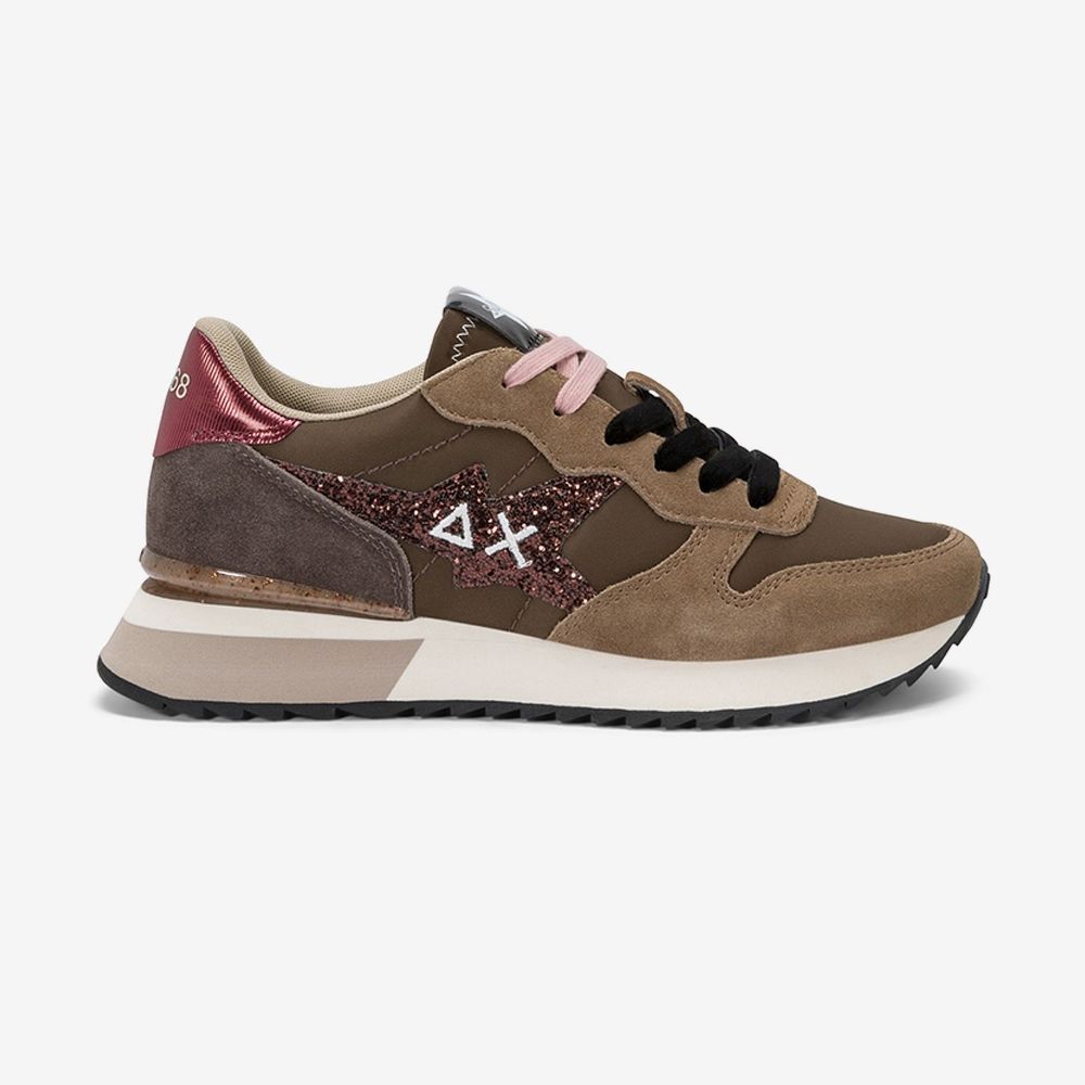 SUN 68 Z45217 STARGIRL GLITTER LOGO 08 MARRONE