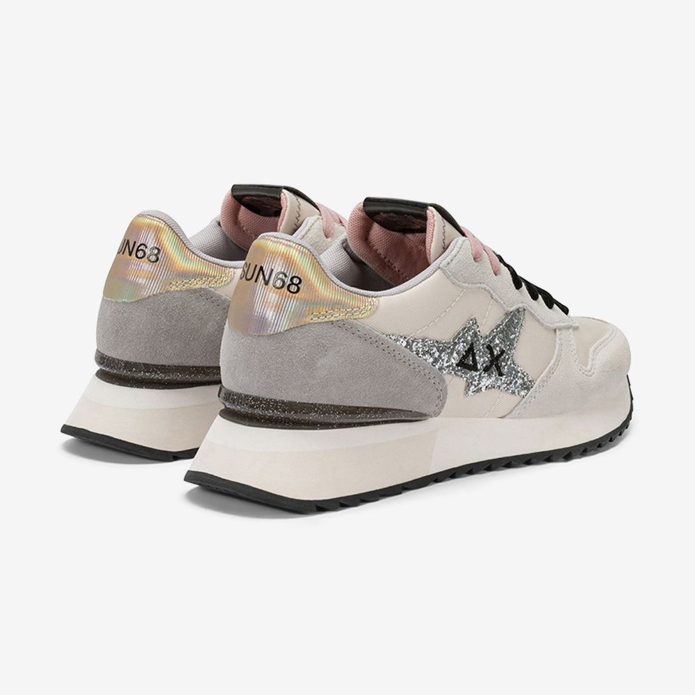 SUN 68 Z45217 STARGIRL GLITTER LOGO 31 BIANCO PANNA