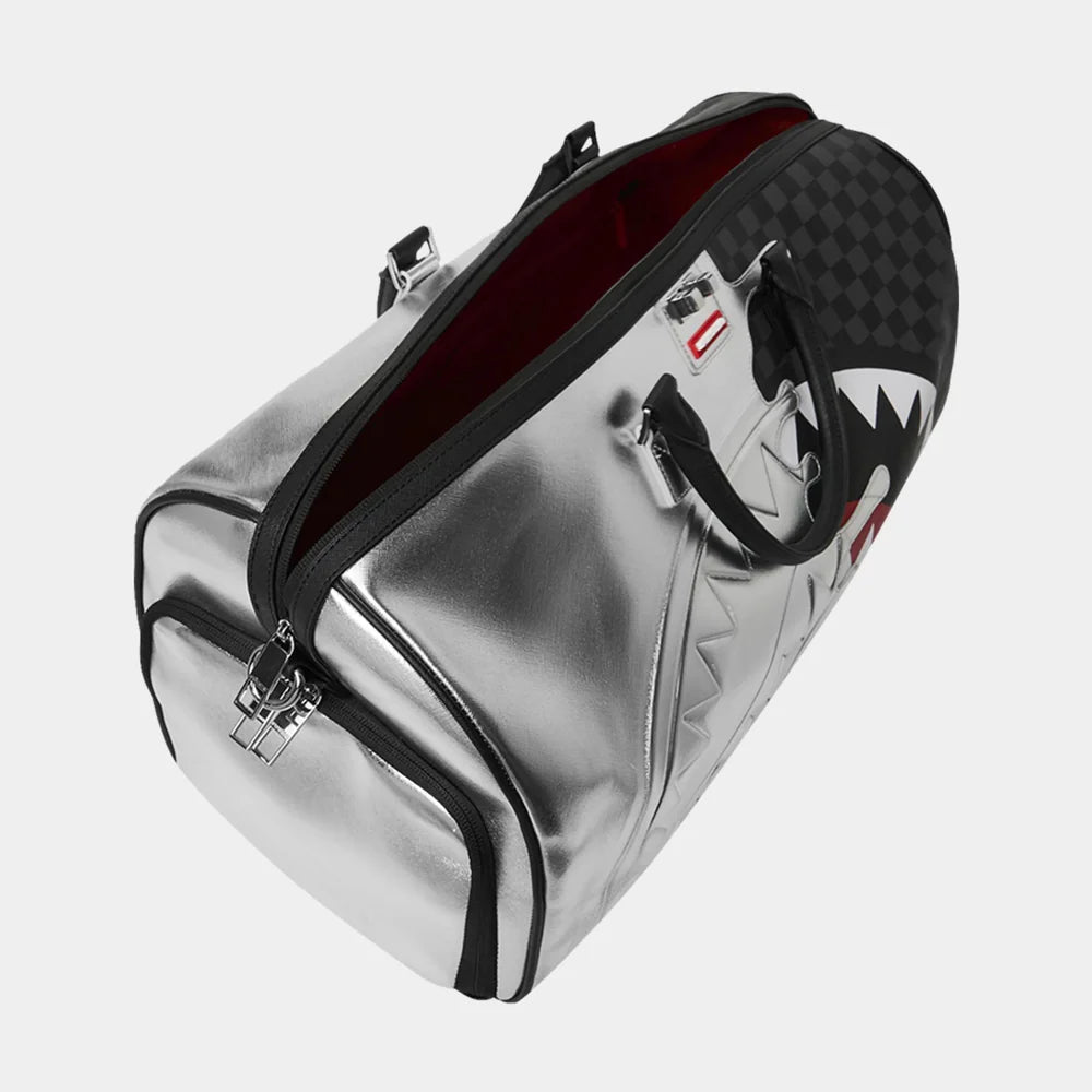 SPRAYGROUND BORSONE SILVER SIDE DRIP DUFFLE